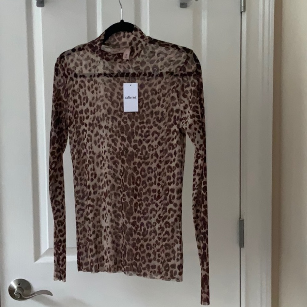 Willow & Root Cheetah Print Mesh Top NWT